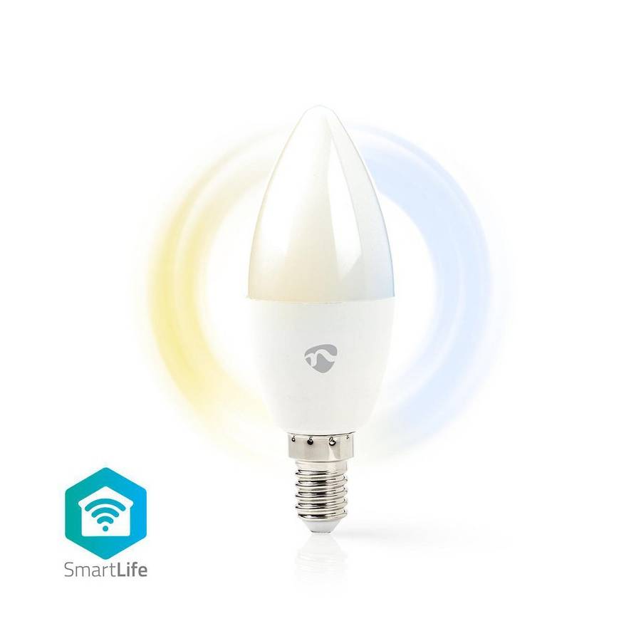Ampoule connectée LED Nedis SmartLife E14 4.5W 350lm A+ blanc chaud et  froid 2700 à 6500 K Android et iOS bougie WIFILW13WTE14